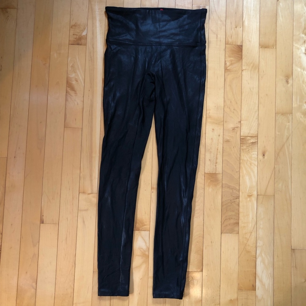 SPANX Black Leggings faux leather
